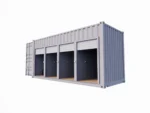 Garage motos 4 places et 4 portes en container de 20 pieds