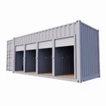Garage motos 4 places et 4 portes en container de 20 pieds